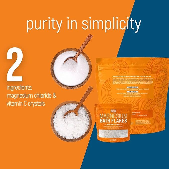 10LB Magnesium Bath Flakes, Bath Soak With Vitamin C - bomb'd AF