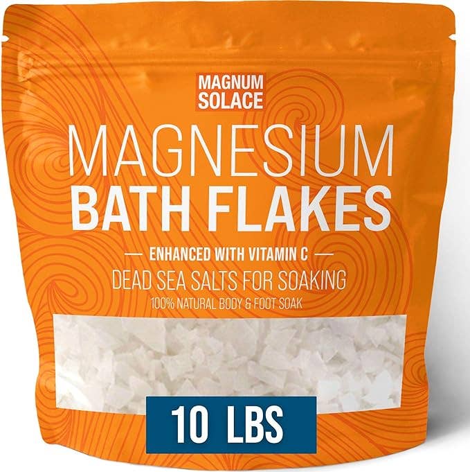 10LB Magnesium Bath Flakes, Bath Soak With Vitamin C - bomb'd AF