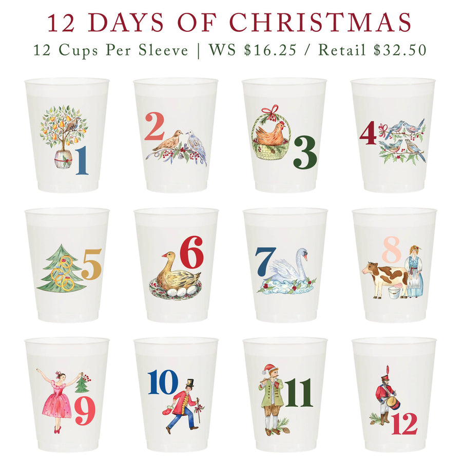 12 Days of Christmas Frosted Cups | 12 Cups