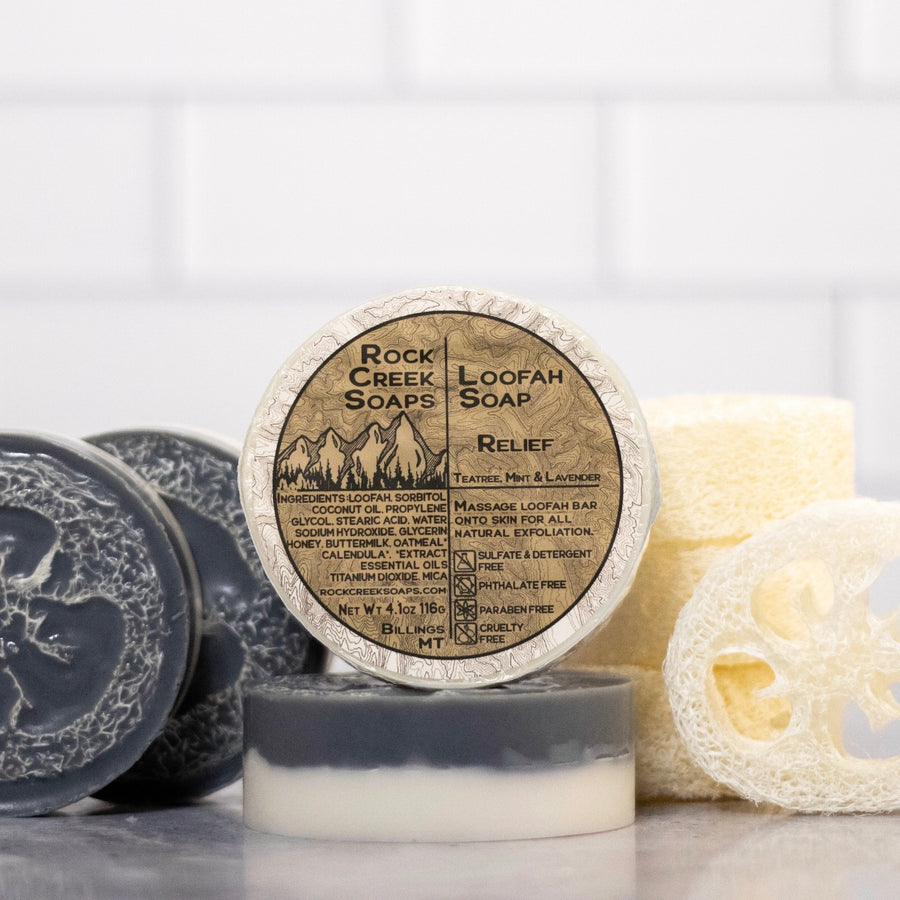Loofah Soaps | Relief Peppermint, Lavender & Tea Tree