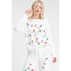 Christmas light print soft lounge wear set: IVORY / L - bomb'd AF