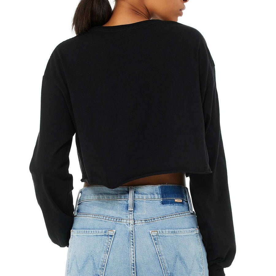 Cropped Long Sleeve Tee Black - bomb'd AF