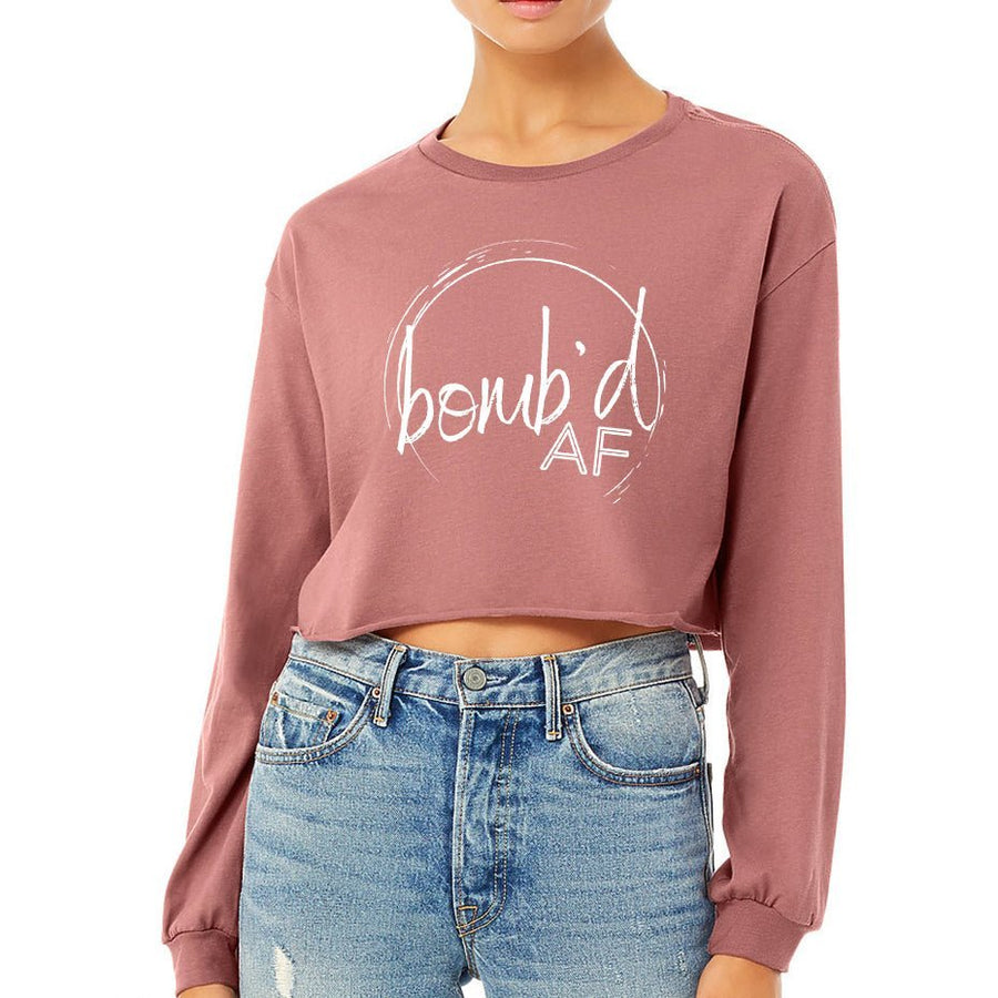 Cropped Long Sleeve Tee Mauve - bomb'd AF