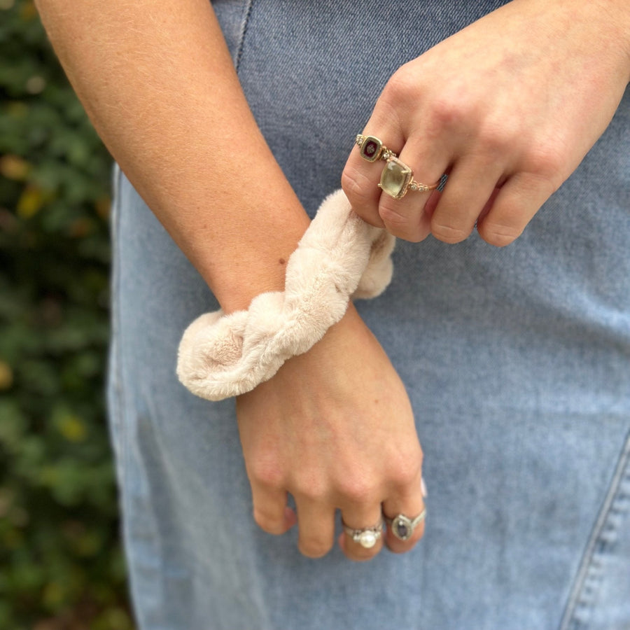 Fur Scrunchie | Ivory - bomb'd AF