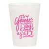 It's Game Day Yall Pink Frosted Cup - Sports: Pack of 6 - bomb'd AF