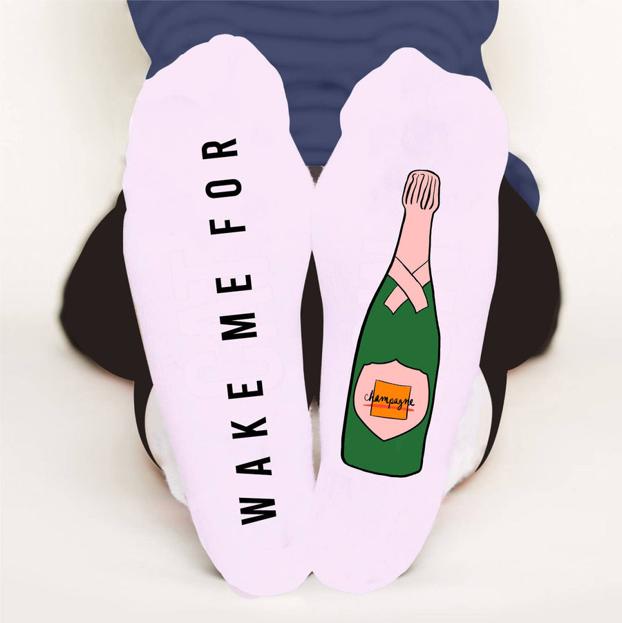 Wake Me For Champagne Socks