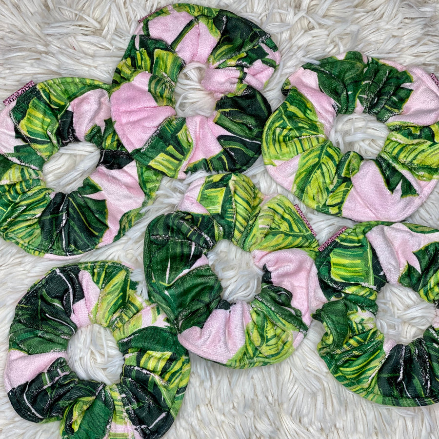 Microfiber Towel Scrunchies - Palm Print